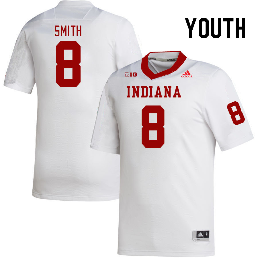 Youth #8 Jaquez Smith Indiana Hoosiers College Football Jerseys Stitched-White